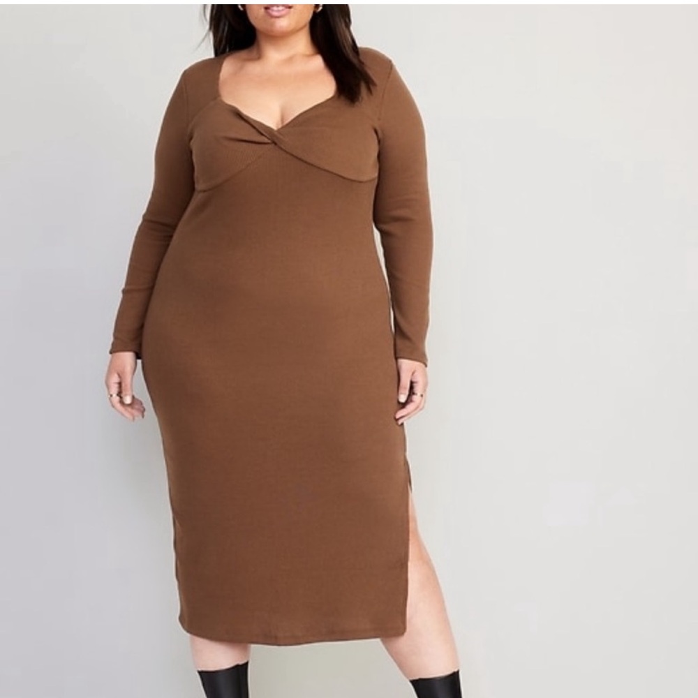 Old navy ribbed Brown Long Sleeve Dress size 3x